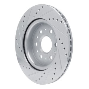 Buick Enclave Brake Rotor (1) - Rear Right - R1 Concepts - Drilled & Slotted - Silver - `17-`25